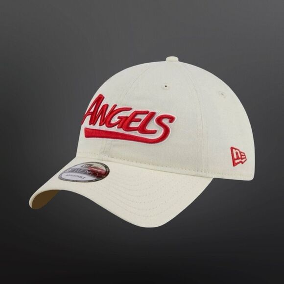 New Era Los Angeles Angels Throwback 9TWENTY Adjustable Back Hat White/Red - Picture 3 of 7
